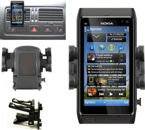 Mobilizers: In Car Air Vent Mount Holder Cradle Kit For All New Models Including Nokia 500, 700, C1, C2, C3, C5, C6, C7, E5, E6, E7, Lumia 710, Lumia 800, Lumia 900, N8, N95, N96, N97, N97 Mini, X2, X3, X5, X6, X7