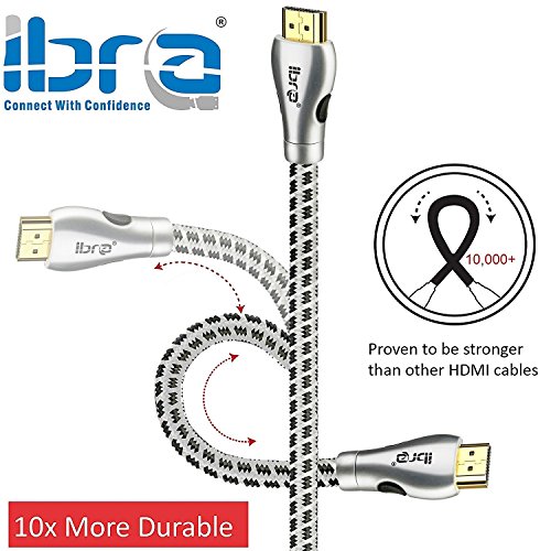 Ultra HD 4k HDMI Kabel 1.4a / 2.0 High Speed with Ethernet neues Kabel 3 fach geschirmt inkl. Stecker- und Kontaktschirmung 2160p Full HD 1080p 3D ARC CEC – 1.5m IBRA TITANIUM - 5