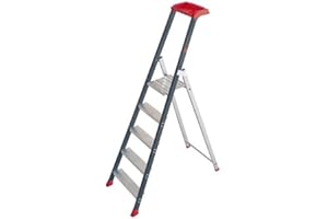 Escalux V22455 Prolux Plus Escabeau Professionnel 5 Marches, Gris