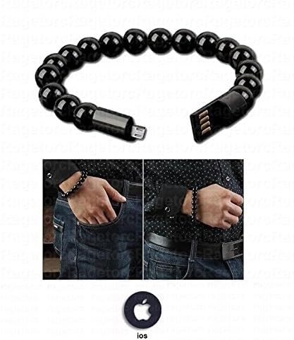 Unisex Wrist Beaded Charger Bracelet For Iphone Android Type C Phone USB Beads Bracelet Charger Charging USB Connector Data Syncing (IPHONE (IOS))