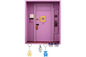 BlyeMichdi Friends Monica's Door Wall Key Holder, Llavero Pared de Madera con 6 Ganchos, Decoración Casa, para Amantes Serie Televisión, Colgador Llaves Pared para Entrada, Salón y Oficina
