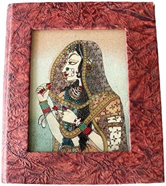 Splendid Indian Traditional Miniature Gemstone Painting on Glass Handmade Recycled Paper Address Book (Diary)