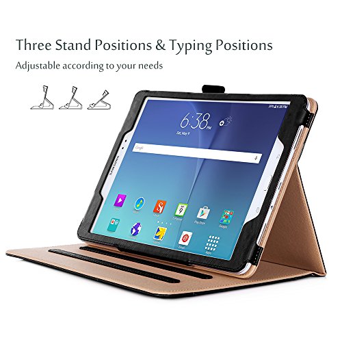 ProCase Schutzhülle Samsung Galaxy Tab A 9.7 Kunstleder Schutz Hülle Ständer Displayschutz (9.7 inch, SM-T550 P550), mit mehreren Blickwinkeln, Schlaf/Wach Funktion, (Schwarz) - 3