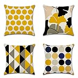 dekokissen gelb 【Spezification】Kissenbezüge mit Reißverschluss (Kissenkern nicht einhalt)