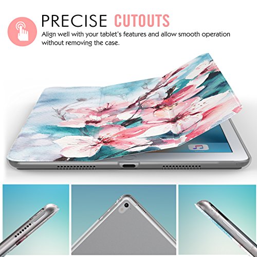 MoKo Hülle für iPad Pro 9.7 – PU Leder Tasche Schutzhülle Schale Smart Case mit Translucent Rücken Deckel, mit Auto Schlaf / Wach Funktion und Stanfunktion für Apple iPad Pro 9.7″ Tablet, Pfirsichblüte - 4