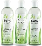 Faith In Nature Fragrance Free Shampoo, Conditioner & Shower Gel Trio