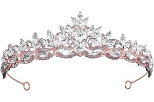 HPMAISON Tiaras Crowns For Women Silver Rhinestone Crown Girls Princess Tiaras Wedding Tiaras For Bride Floral Crowns Headband For Birthday Carnival Hen Party Halloween Christmas Hair Accessories