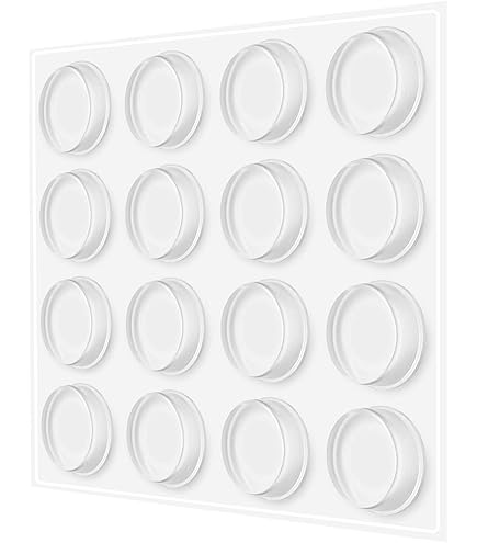 Home Xpert 24 stuks beschermende buffer Clear vierkant, meubelbuffer, meubelstoppers, transparant, zelfklevend, 12,6 x 12,6 mm, hoogte: 5,8 mm