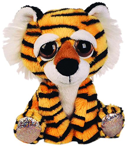 Suki Gifts Lil Peepers Fun Cheddar Tiger Plush Toy with Silver Sparkle Accents, Small