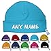 Personalised Newborn Baby Beanie Hat s (TURQUOISE) - Soft 100% Cotton headwear New Baby Grow Boy Clothing Girl Cute Mum Dad Mummy Daddy Custom Parent Birth Gift bib Present by Fonfella
