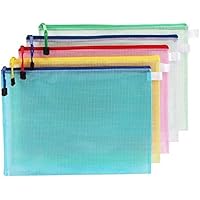 Wskderliner Mesh Dokumenten Tasche A3 Transparent Reißverschluss Dokumententasche Zip Farbig Plastik Zipper Bag Packung…
