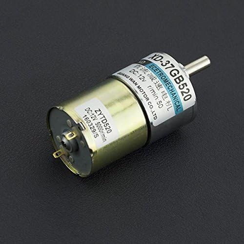 Angelelec DIY Open Sources Sensors, Metal DC Geared Motor - 12V 50RPM 50KG CM, Metal DC Geared Motor, 100% Pure Copper Coils, High-Density Molecular Layer, 100:1 Metal Reducer, Small Size Large Torque