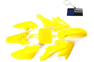 STONEDER Kits de cubierta de cuerpo de carenado de plástico amarillo para Honda XR50 CRF50 Stomp Coolster SDG GPX