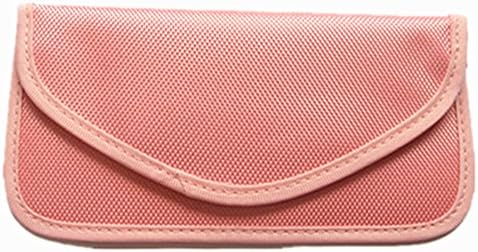 sweenaly Anti-tracking Anti-spying Anti-radition Signal Blocking Bag RFID Shielding Pouch for Cell Phone Handset Function Wallet Purse (Pink)