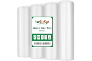 ‎VACFREKEP VacFreKep 4 Folienrollen 20x600cm Vakuumierrollen für Lebensmittel,BPA-Frei Vakuumierbeutel Sous Vide Beutel Folien für Vakuumierer und Folienschweißgeräte Geeignet