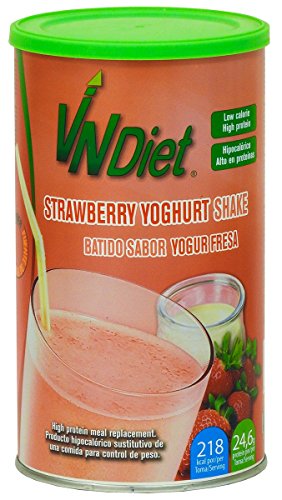 Batido de fresa sustitutivo de una comida para adelgazar, alto en proteína. VNDiet