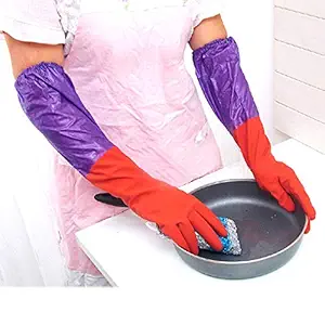 Rachees Kitchen Gloves Thickening Waterproof Dish Washing Gloves - 1 Pair