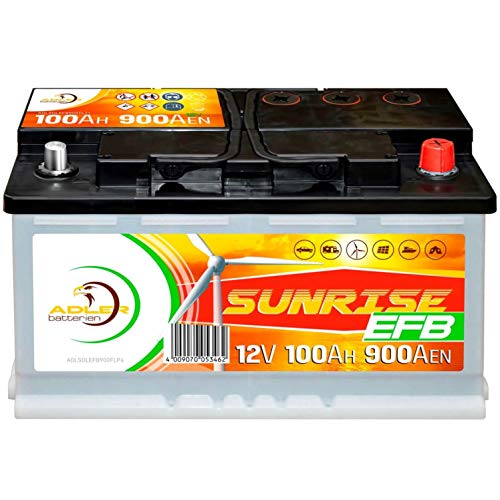 Solarbatterie 12V 100Ah Adler Batterie Wohnmobil Boot Camping ersetzt 80Ah 90Ah