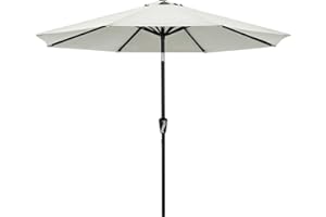 ABCCANOPY Parasol de terrasse de 2,7 m avec bouton poussoir d'inclinaison pour jardin, terrasse, arrière-cour et piscine, 8 baleines, plus de 13 couleurs