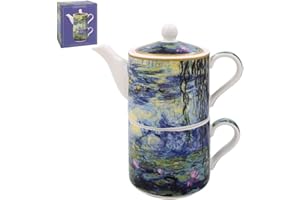 The Leonardo Collection Claude Monet Tea for One | Ceramic Teapot and Cup Set | Beautiful Gift for Home Use | Stylish Printed Teapot for Tea Enthusiasts