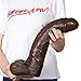 Produktbild Übergroßen 37cm(14.5inch) Flüssigem Silikon Realistischer Dildo, Weichen Dildos Sexspielzeug Mit Pralle Hoden Extra Starker Saugnapf Hand Frei Real Dong Stecker-penis-nachbildung (Braun)