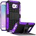 Price comparison product image iPro Accessories Compatible with Samsung Galaxy S6 Edge Plus Case, Stylish Heavy-Duty [Shock Proof] Dual Case Cover with / Back Stand and Screen Protector (Purple)