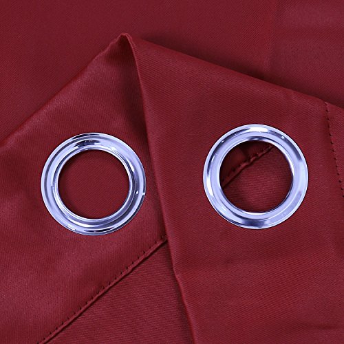 Deconovo Verdunkelungsvorhang Ösen Gardinen Wohnzimmer Vorhang Verdunkelung 245×140 cm Rot 2er set - 4