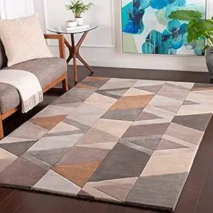 Ruby carpet rugs Handmade Tuftted Geometric Woollen Carpet for Living Room Bedroom & Hall with 1.5