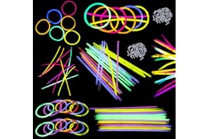 FAMVIDA 100 Glow Sticks Party Packs Adult, Glow Sticks with Connectors to Make Glow Necklaces, Glow Bracelets Adults, Neon Glow Stick for Adults, Suitable for Dance, Wedding or Party