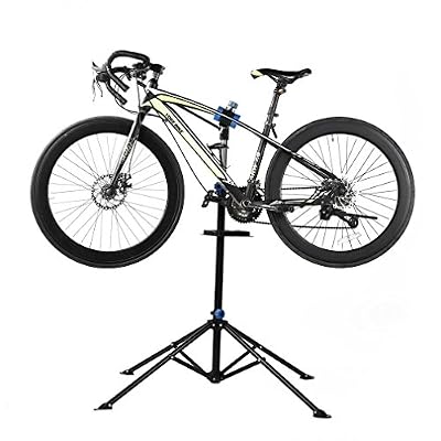 OUTAD Support OUTAD pour réparation de vélo - Avec plateau à outils - Pliable - Hauteur réglable de 105 à 197 cm - Pieds en ouverture parapluie - Capacité jusqu'à 50 kg