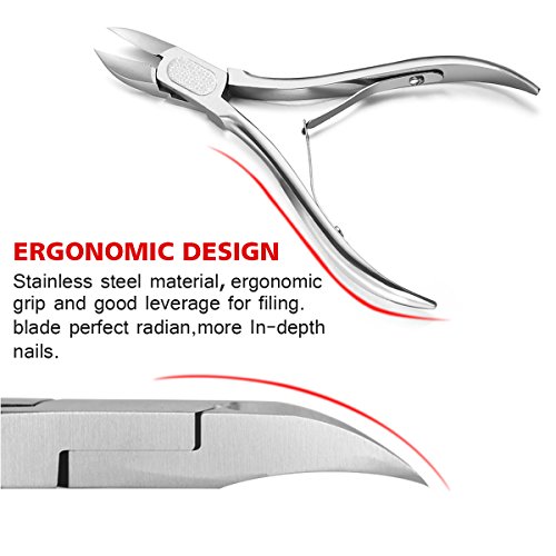 Aodoor Edelstahl Eingewachsene Nägel Eckenzange, super spitz ,Sicherheit Fußpflege, Für Fingernägel Fußnägel, Toe Pediküre Maniküre Werkzeuge, Nagelscherer Nagelhautmesser Nippers Ingrown Pediküre Maniküre Werkzeug - 5