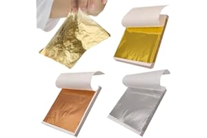 BetterJonny 300 Blatt Imitation Blattgold, Blattgold Goldblätter Blattkupfer Blattsilber Blattgold Imitation Dekoration für Kunstprojekt Handwerk Dekoration (8.5x8.5cm)