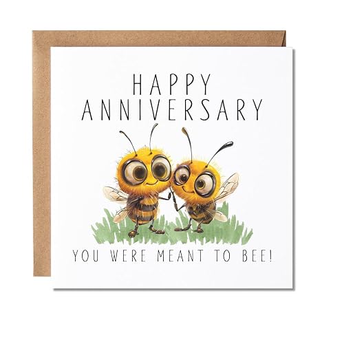 Maise & Rose Anniversary Card For a Special Couple You Were Ment To Be 175 | Wedding Anniversary Card, Cute Bumble Bee, Son, Daughter, Mum, Dad, Friends, Premium 300gsm Card, Recyclable, Made In The Uk