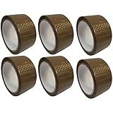 6 Rolls of BROWN Parcel Tape. Large Rolls 48mm x 66M Packaging Box Tape
