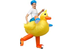 JASHKE Disfraz inflable de pato amarillo para adultos