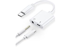 LQIESDD Adattatore USB C Jack 3.5 mm, 2 in 1 Adattatore Cuffie USB C a 3.5 mm e USB C Ricarica Aux Audio Cavo Convertitore Compatibile con Samsung Galaxy S23/S24+/S22/S21/iPhone 15/15 Pro/16/Pixel 6/5