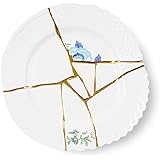 Seletti Kintsugi Piatto piano in porcellana e oro 24 carati mod. 3