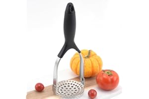 PIQIUQIU Presse-purée en acier inoxydable - Presse-purée - Passe au lave-vaisselle - Purée de pommes de terre crémeuse (27,5 x 9,4 cm)