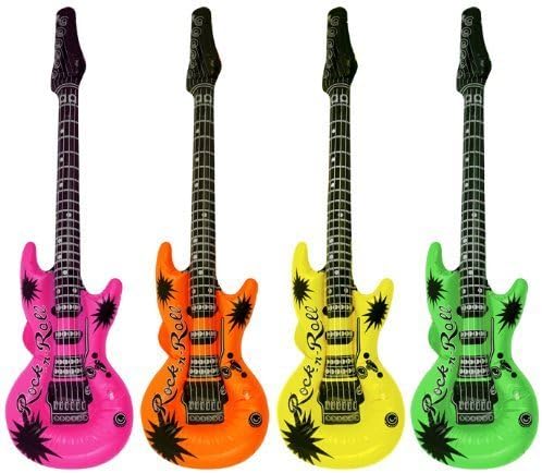 Party Inflatable Neon Guitar (106cm) - Only 1 per pack! by Inflatable Partyware