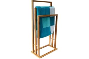 MSV Stojak na ręczniki, bambus, biały