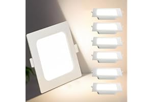 Aigostar Downlight Da Incasso a LED, 9W Equivalente a 83W, Daylight 4000K, Bianco, Faretti LED, Oblò a LED, Ф110-120mm, Confezione Da 6