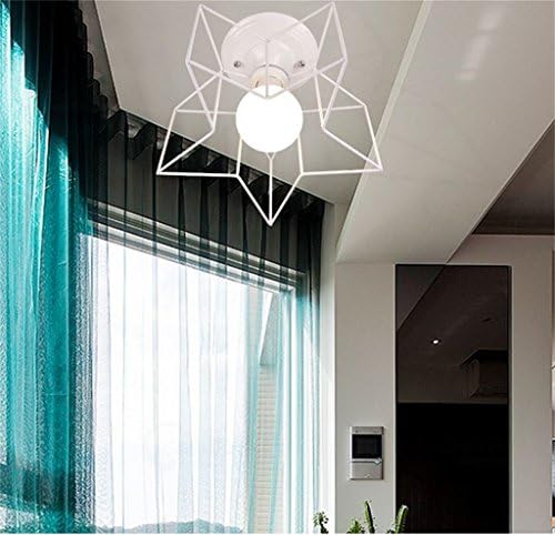 FANDBO@ Children 's Room Five-pointed Star Iron Art Ceiling Light Nordic Creative Entrance Bedroom Balcony Corridor Aisle Led E27 Ceiling Lamp ( Color : White )