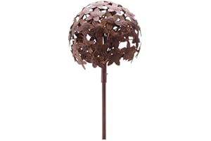 MATCHES21 HOME & HOBBY matches21, palle di fiori in metallo, con picchetto, sculture in metallo effetto ruggine, 1 pezzo – 3 misure, metallo, 16 cm.