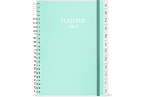 NOKINGO Diary 2026, A5 Weekly/Monthly Planner with Monthly Tabs, 2026 Planner from Jan 2026 to Dec 2026, Twin-Wire Binding,Easy to Organize Your Daily Life,14.8×21cm, Planners 2026 Week to View, 2026 Diary