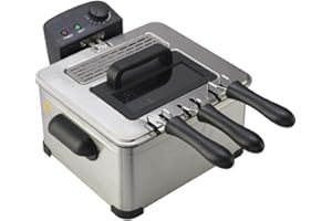 LAPTRONIX HomeTronix 2000W 5L Litre Stainless Steel Deep Fat Fryer Chip Pan View Window