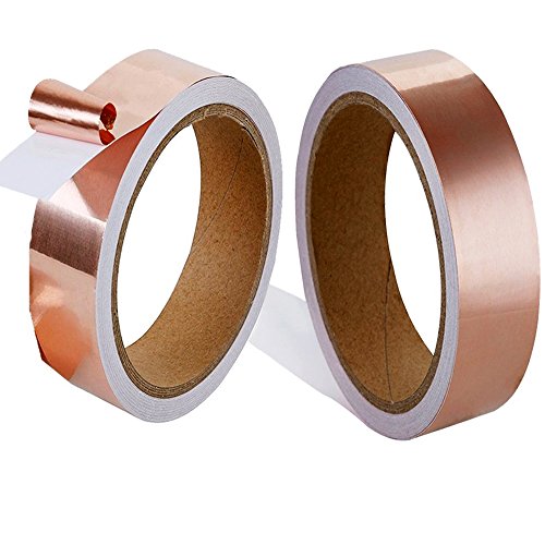 Preisvergleich Produktbild Faburo 2x10m Kupferband Selbstklebend ,Kupferfolie EMI-Abschirmband Kupferblech Klebeband