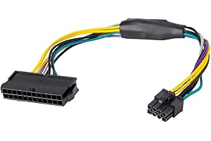 YIEJOYA 24 Pin vers 8 Pin ATX PSU Câble Adaptateur d'alimentation Compatible avec Dell Optiplex 3020 7020 9020 Precision T1700 12inch(30cm)