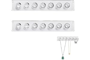 KEWUF Självhäftande halsbandsvägg, akrylhalsband, med diamantformade krokar, väggmonterade smyckesorganisatörer, för halsband