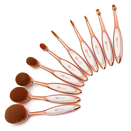 Neverland Beauty 10x Foundation Pinsel Puderpinsel Kosmetik Brush Grundierung Make Up Zahnburste Rose Gold - 2