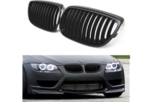 Ricoy - Griglia sportiva per paraurti anteriore, per BMW E92, E93, M3 Coupe 2006–2009, colore: nero opaco